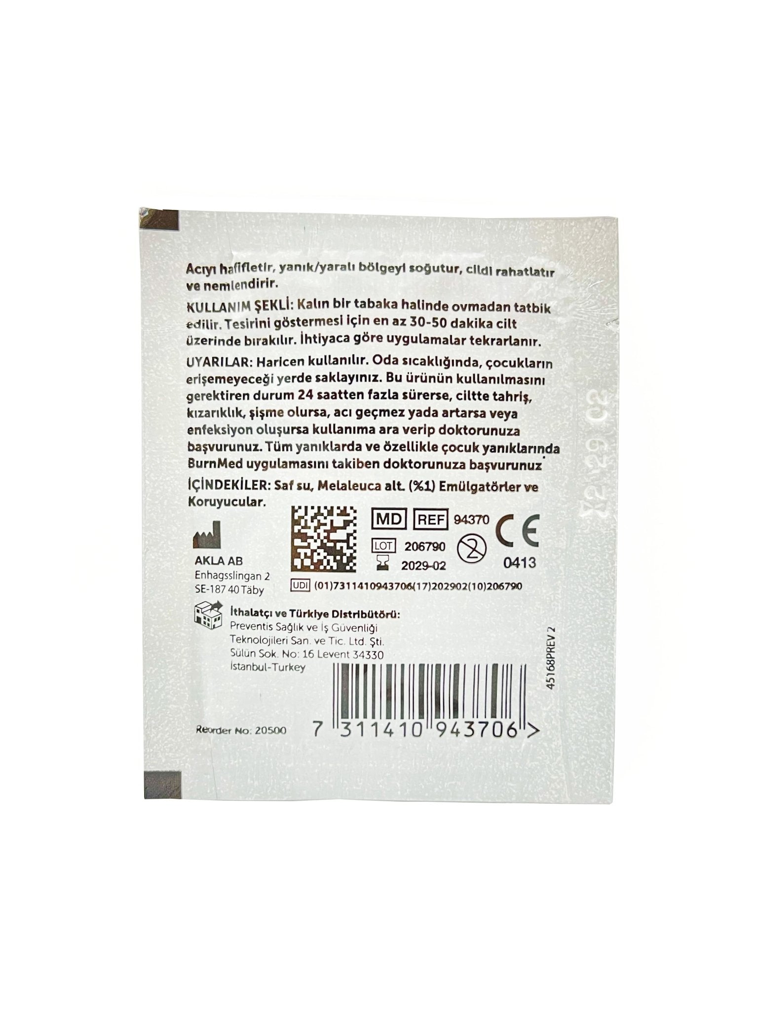 BURNMED YANIK İLK YARDIM JELİ 3,5GR - BURNMED